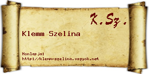 Klemm Szelina névjegykártya